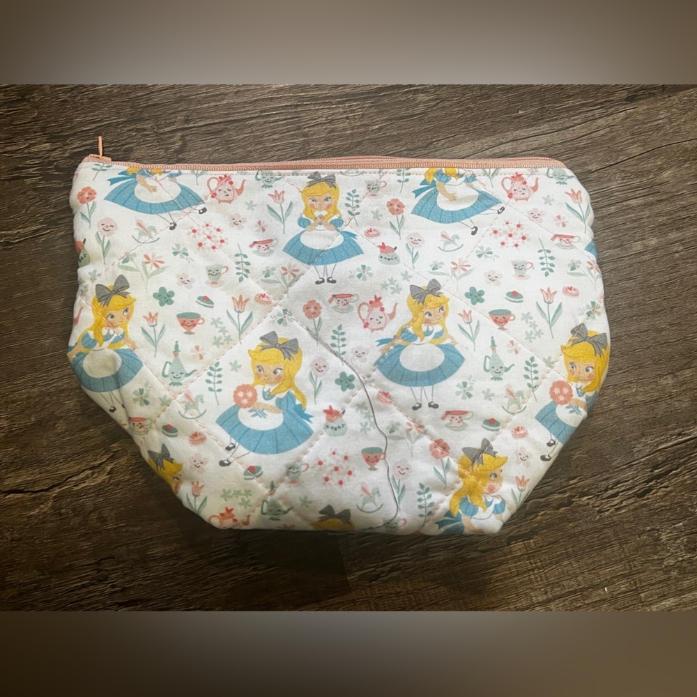 Disney Alice in Wonderland Blue and Yellow Quilted Pouch